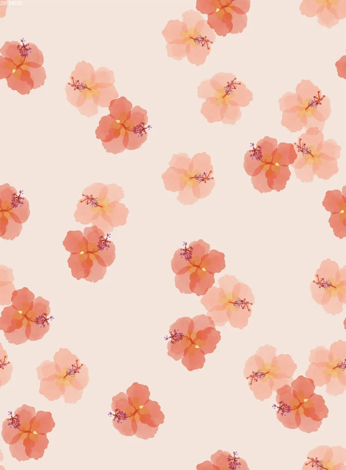 Hawaiian Flowers Orange Big - Family Fabrics B.V.