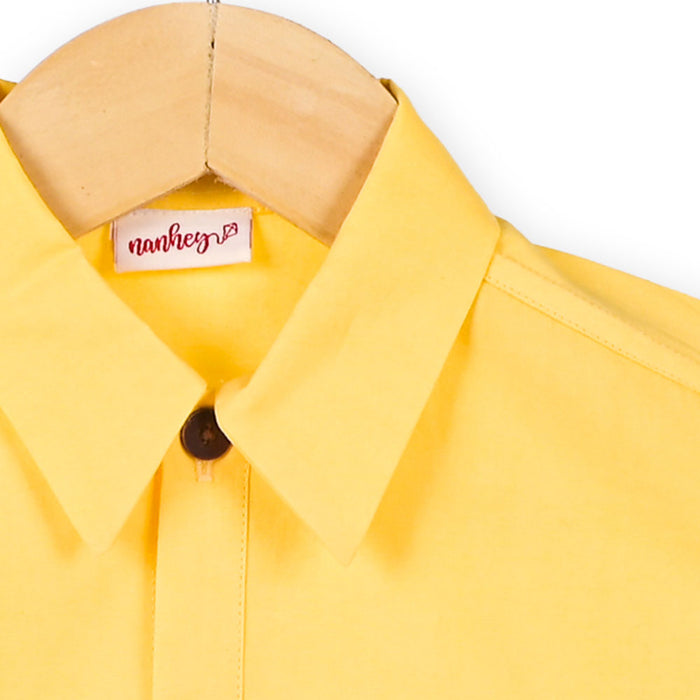 Honeycombed Bumblebee Embroidered Formal Shirt (1-8 Years)