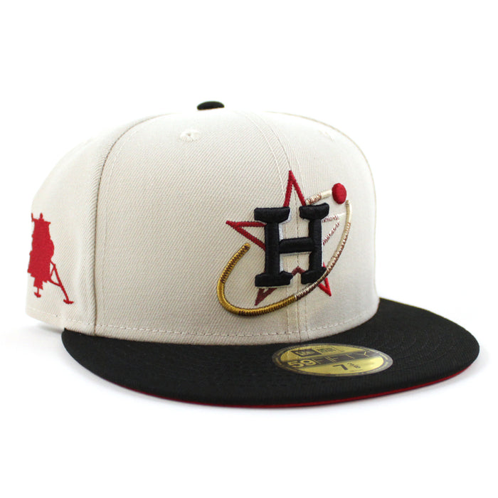 Houston Astros CITY CONNECT ROVER New Era 59Fifty Fitted Hat (STONE BLACK SCARLET  Under Brim)