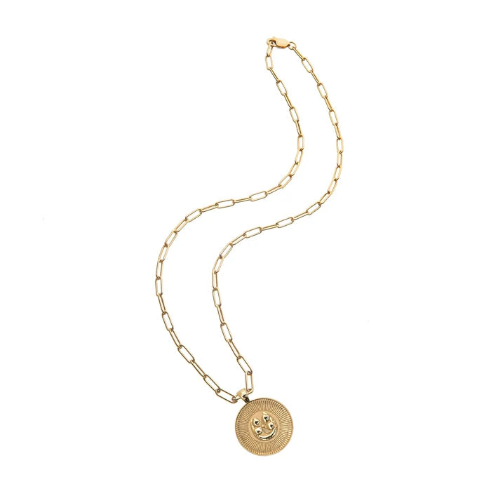 Jane Winchester – Small "Lucky" Coin Pendant on Drawn Link Chain