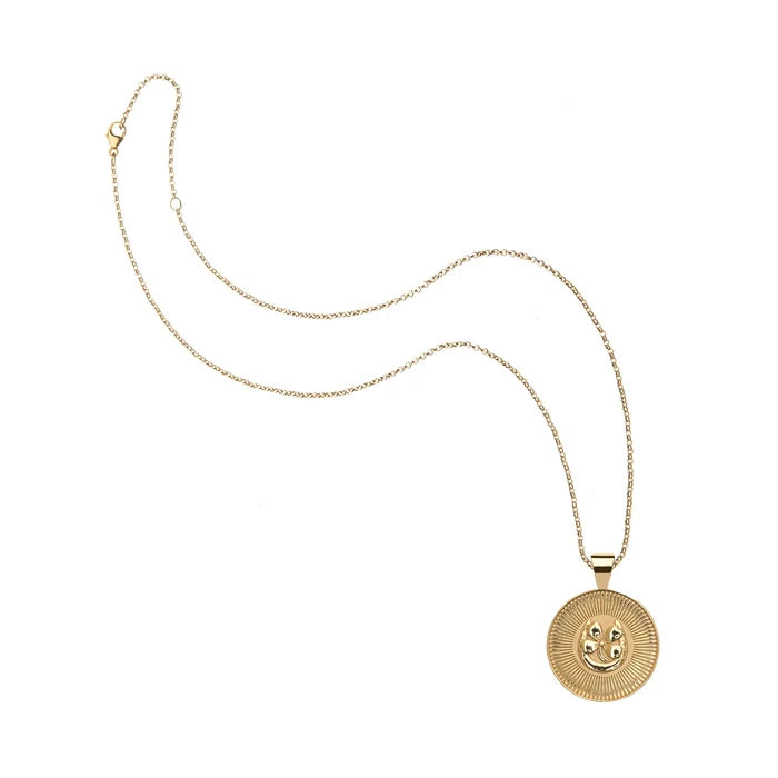 Jane Winchester – Small "Lucky" Coin Pendant on Drawn Link Chain