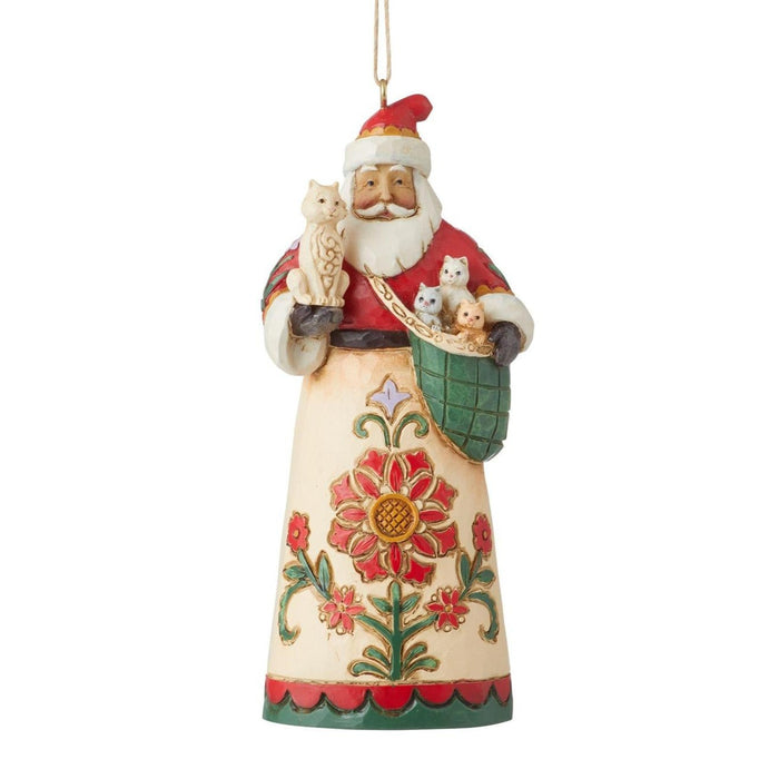 Jim Shore Heartwood Creek - Santa with Kittens Ornament 6011495