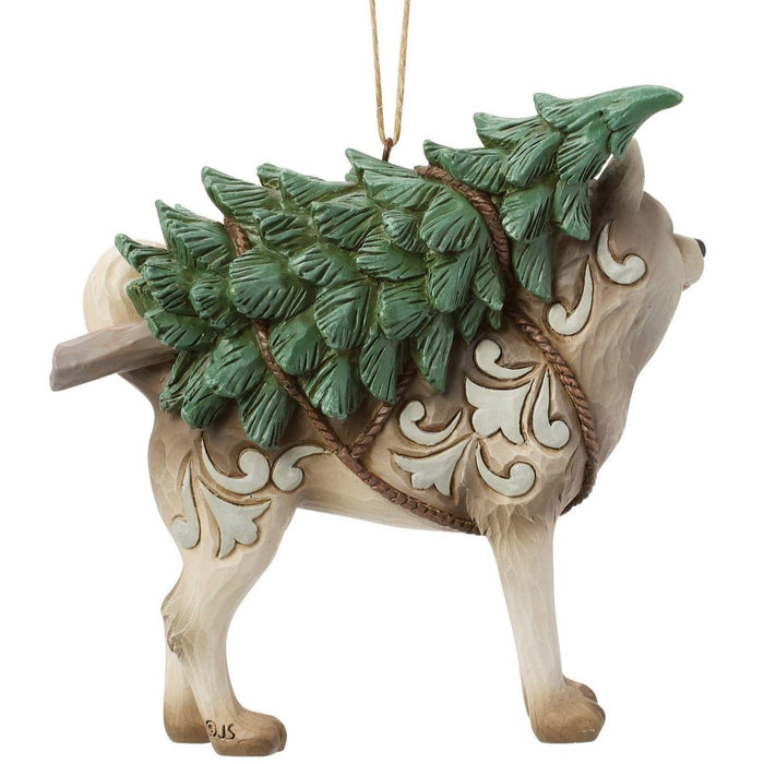 Jim Shore Heartwood Creek - White Woodland Husky Dog Ornament 6019318