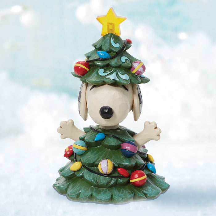 Jim Shore x Peanuts - Snoopy As Christmas Tree Lights Up LED Figurine 6013042