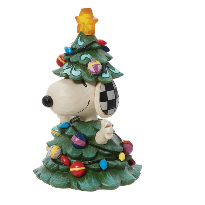 Jim Shore x Peanuts - Snoopy As Christmas Tree Lights Up LED Figurine 6013042