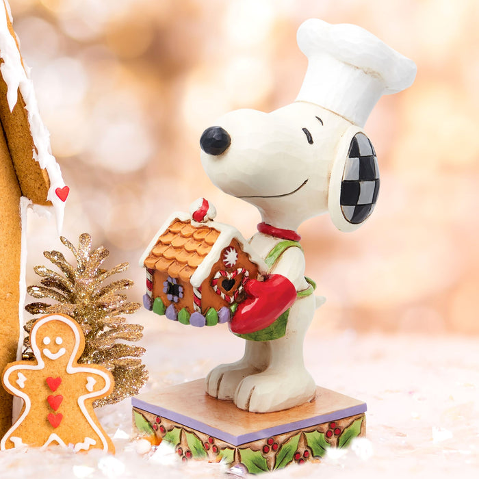 Jim Shore x Peanuts - Snoopy with Gingerbread House Holiday Figurine 6013045