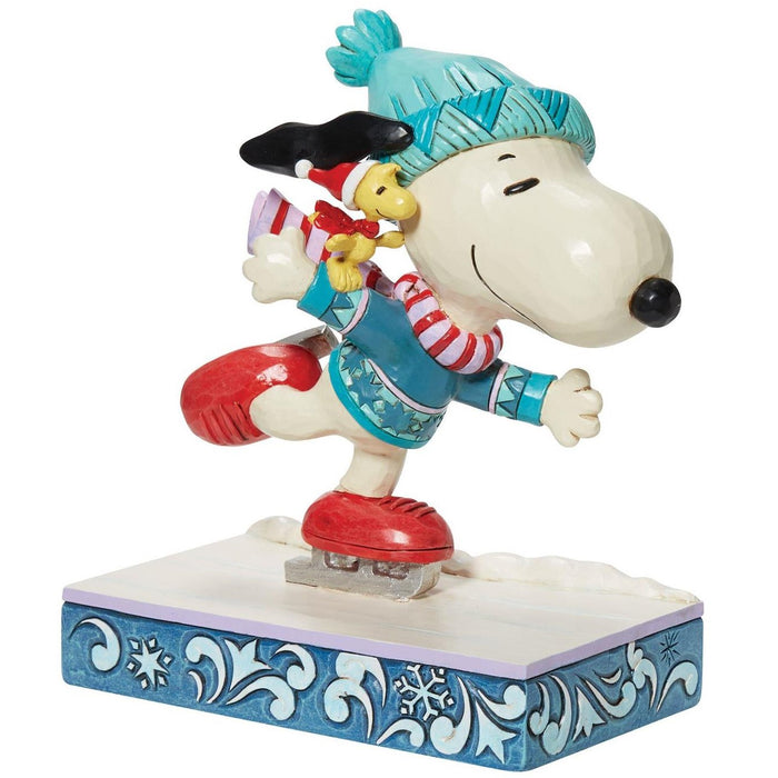 Jim Shore x Peanuts - Snoopy & Woodstock Ice Skating Figurine 6013050