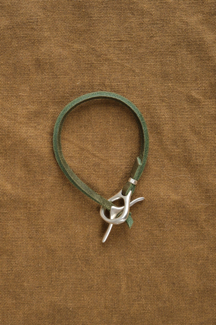 Jill Platner Jewelry Bracelets JP Clasp Rawhide Bracelet in Olive Olive / 7"