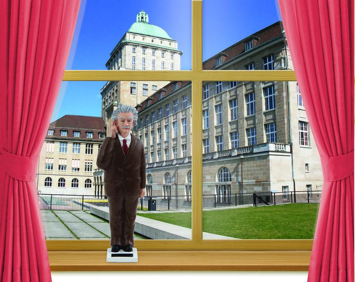Kikkerland - Albert Einstein Solar Energy Powered Waving Statue