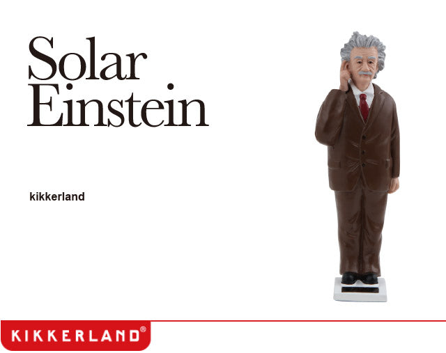 Kikkerland - Albert Einstein Solar Energy Powered Waving Statue