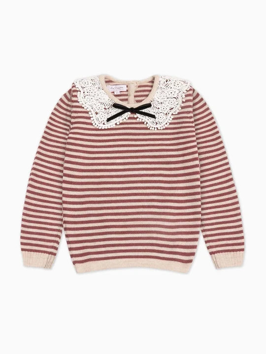 La Coqueta Blanca Sweater in Dark Rose
