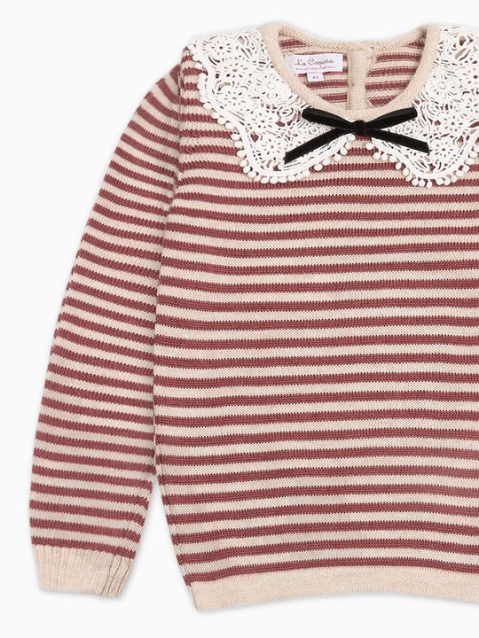 La Coqueta Blanca Sweater in Dark Rose
