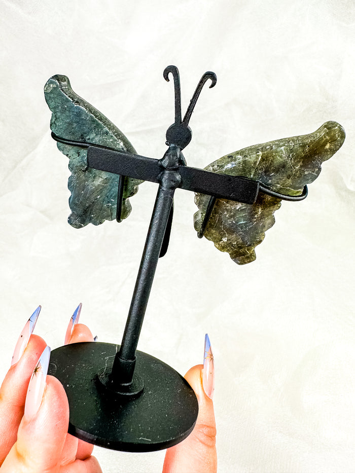 Labradorite Butterfly Wings on Stand (40V)