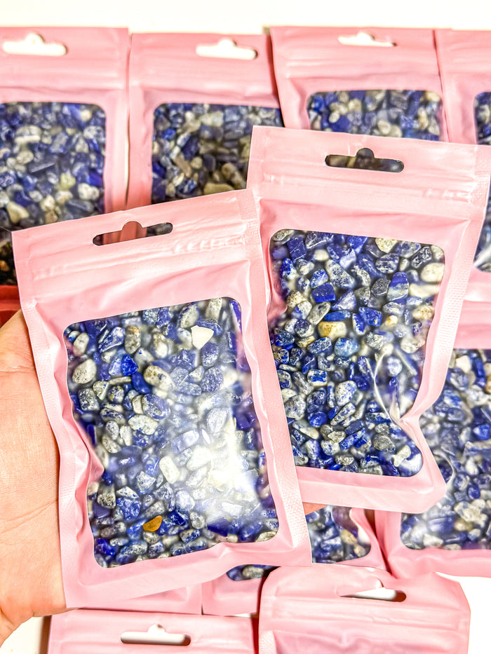 Lapis Lazuli Crystal Chip Bag