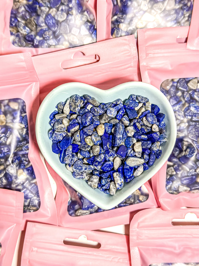 Lapis Lazuli Crystal Chip Bag