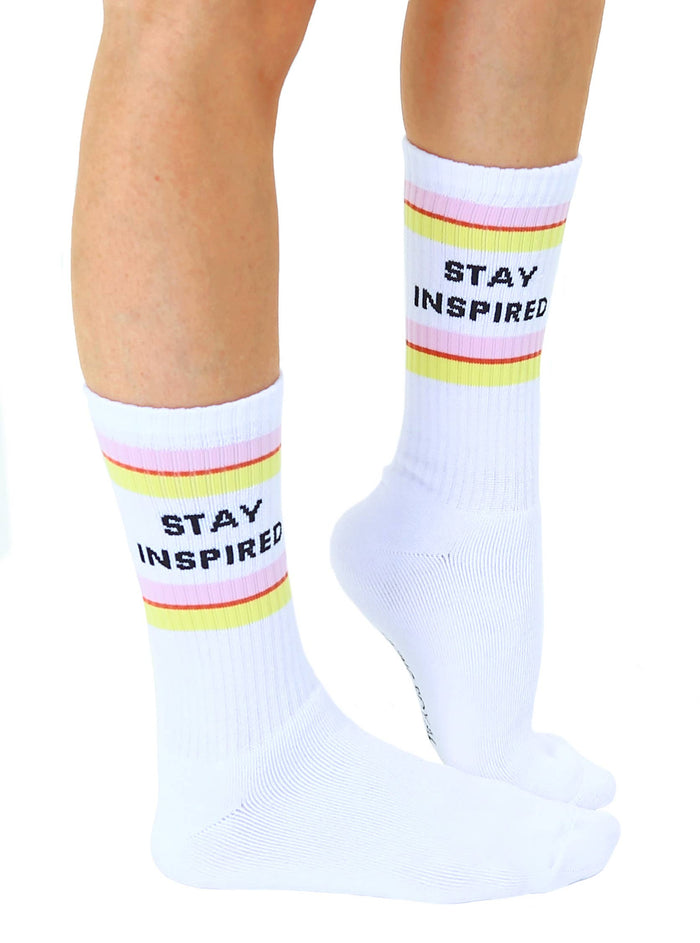 Living Royal Crew Socks - "Stay Inspired"