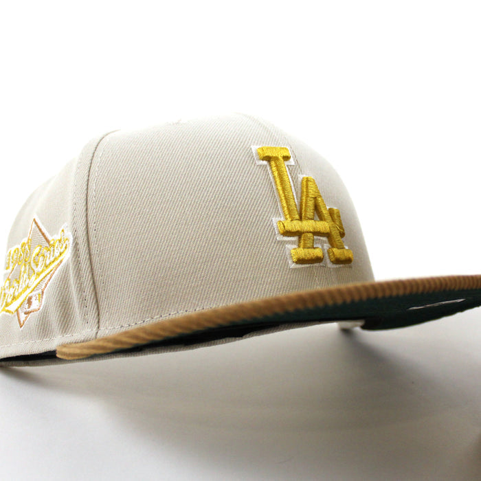 Los Angeles Dodgers 2022 5950 CORD VISOR New Era Fitted Hat (Corduroy Green Under Brim)