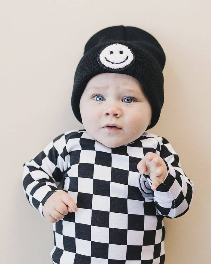Lucky Panda Kids Smiley Beanie - Black