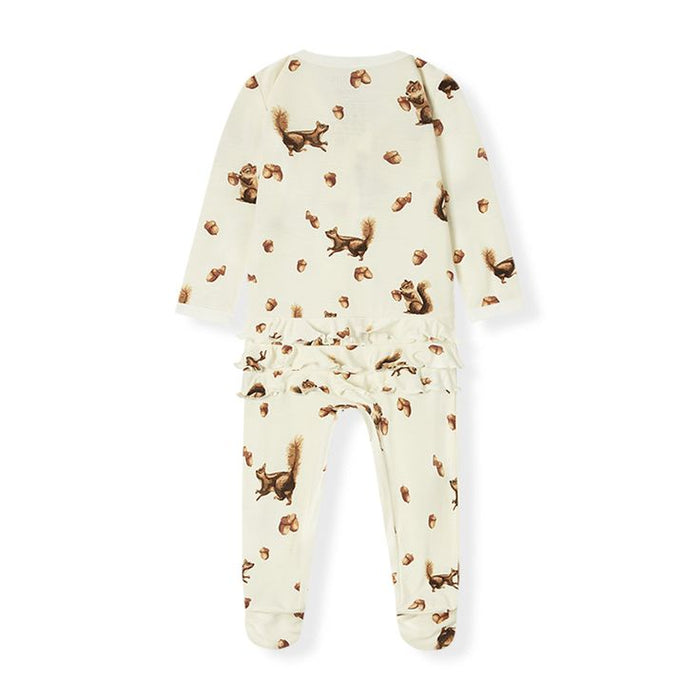 Luxe Stretch Ruffle Footed Romper Chipmunk