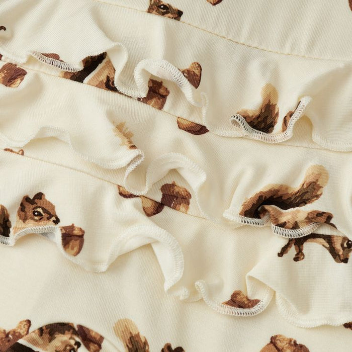 Luxe Stretch Ruffle Footed Romper Chipmunk