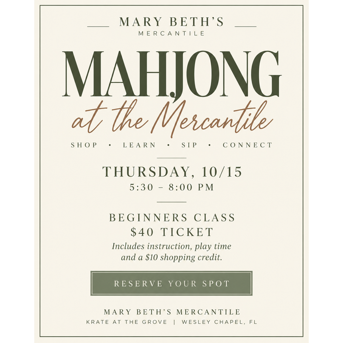 Mahjong at the Mercantile | Oct 15th