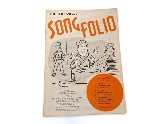 Midcentury Armed Forces Song Folio October 1962 at Duckwells