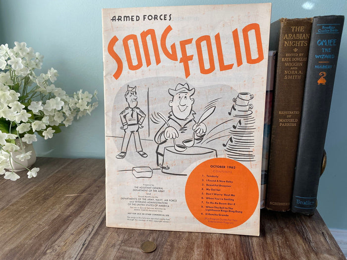 Midcentury Armed Forces Song Folio October 1962 at Duckwells