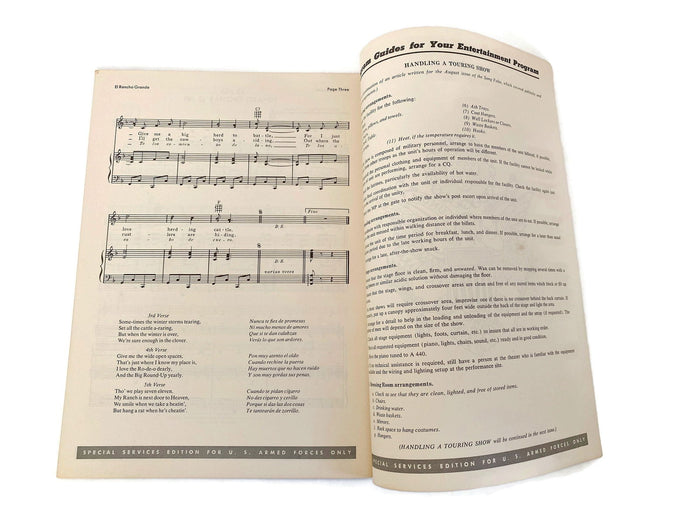 Midcentury Armed Forces Song Folio October 1962 at Duckwells