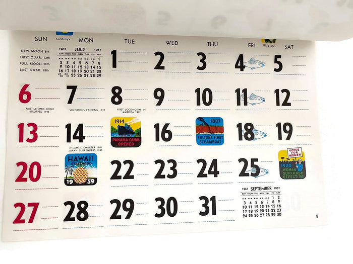 Midcentury Christmas 1967 Calendar at Duckwells