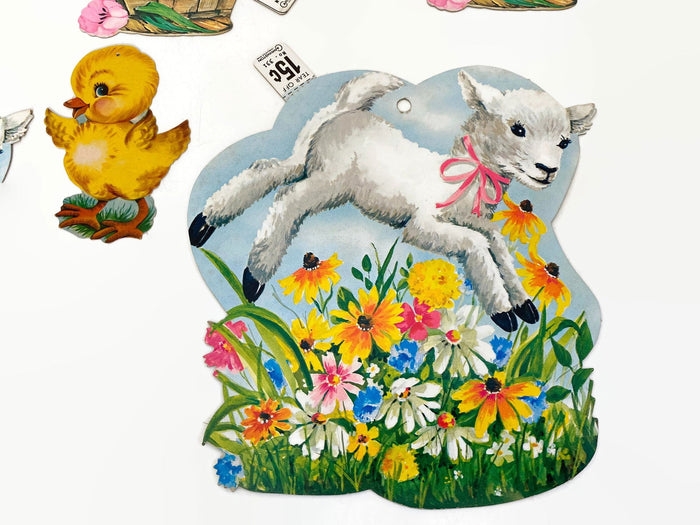 Midcentury Easter Cardboard Die Cuts Springtime Cut Outs at Duckwells