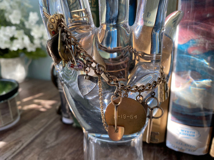 Midcentury Sorority Gold Filled Charm Bracelet at Duckwells