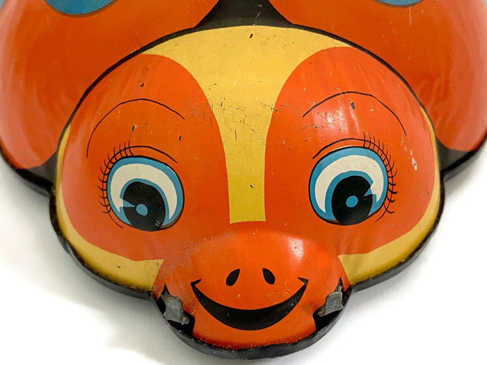 Midcentury Wind Up Tin Toy Ladybug Made in Japan at Duckwells