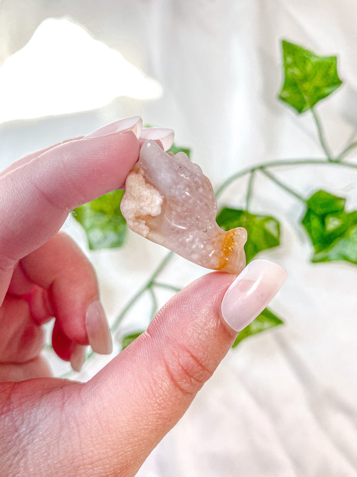 Mini Flower Agate Dragon Head
