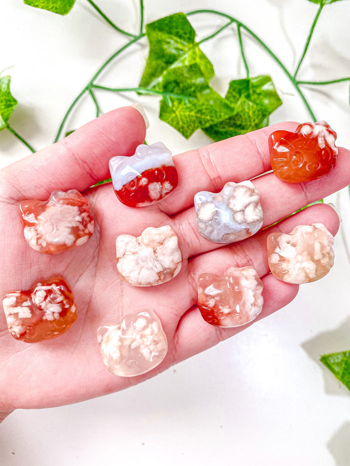 Mini Flower Agate Hello Kitty