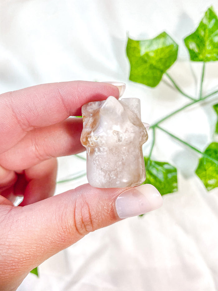 Mini Flower Agate Mushroom House
