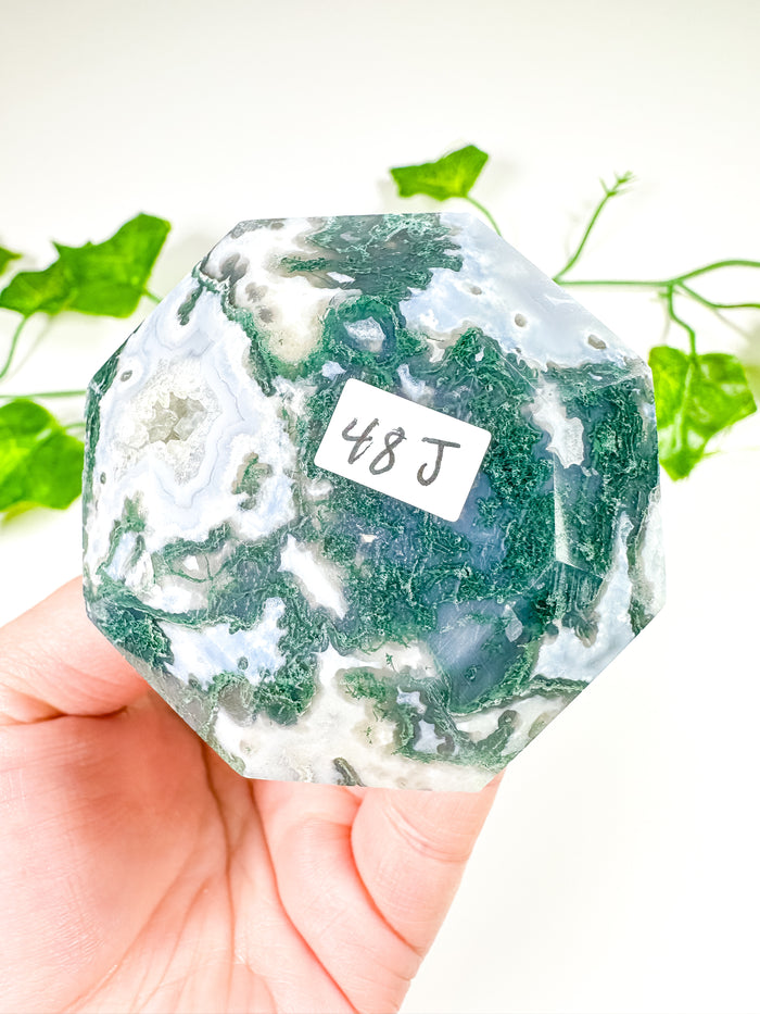 Moss Agate Gem Cut Diamond (48J)