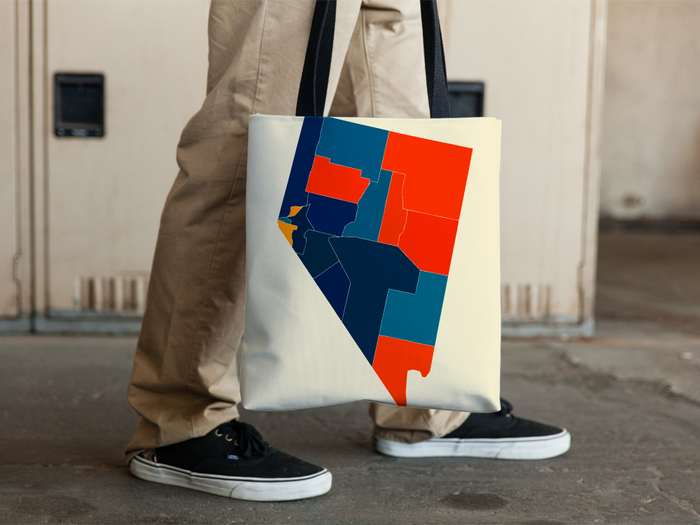 Nevada Map Tote Bag - NV Map Tote Bag 15x15