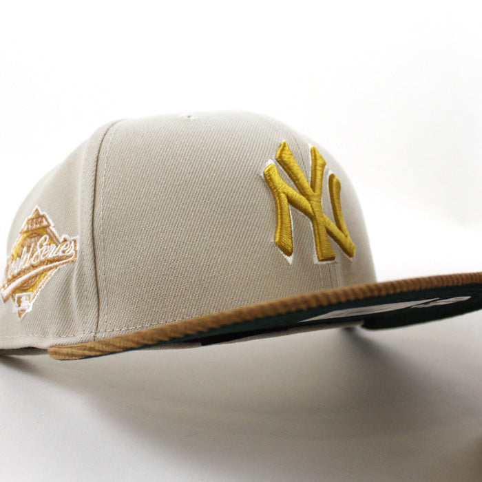 New York Yankees 2022 5950 CORD VISOR New Era Fitted Hat (Corduroy Green Under Brim)