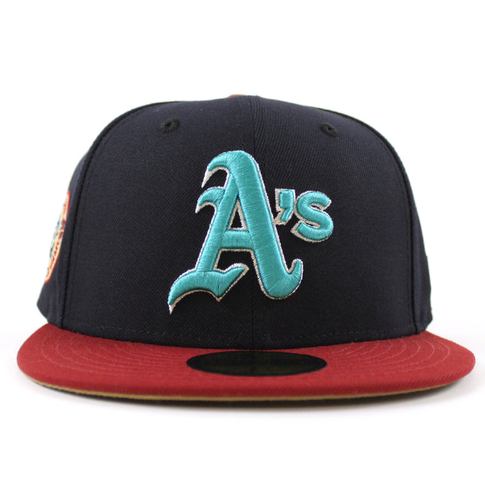 Oakland Athletics 1987 ALL STAR GAME New Era 59Fifty Fitted Hat (Navy Cardinal Khaki Under Brim)