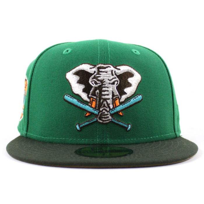 Oakland Athletics 50th ANNIVERSARY New Era 59Fifty Fitted Hat (Kelly Green Dark Green Khaki Under Brim)