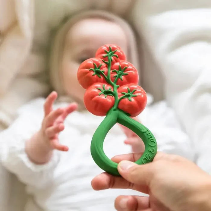 Oli & Carol – Tomato Rattle Teether Toy