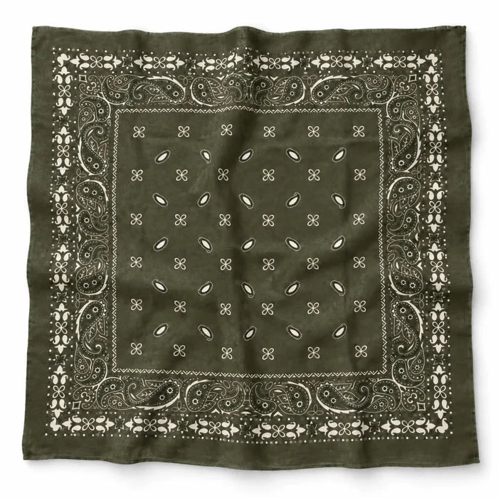 Olive Brushed Bandana Oversized Square Scarf