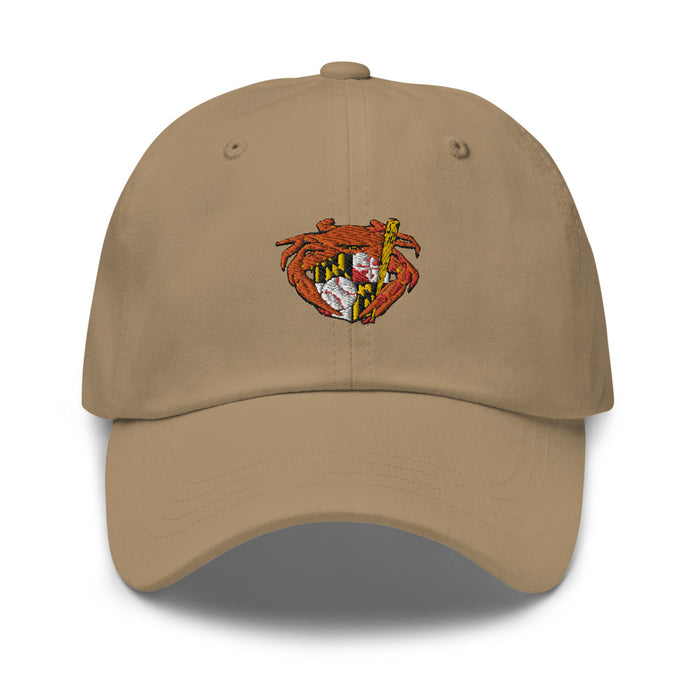Oriole Baseball Crab Maryland Crest, Embroidered Baseball Cap