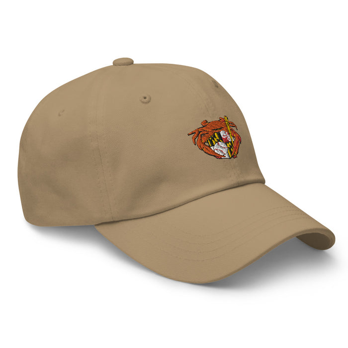 Oriole Baseball Crab Maryland Crest, Embroidered Baseball Cap