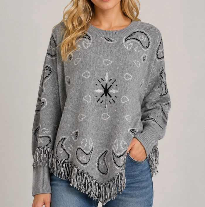 Paisley Pattern Poncho