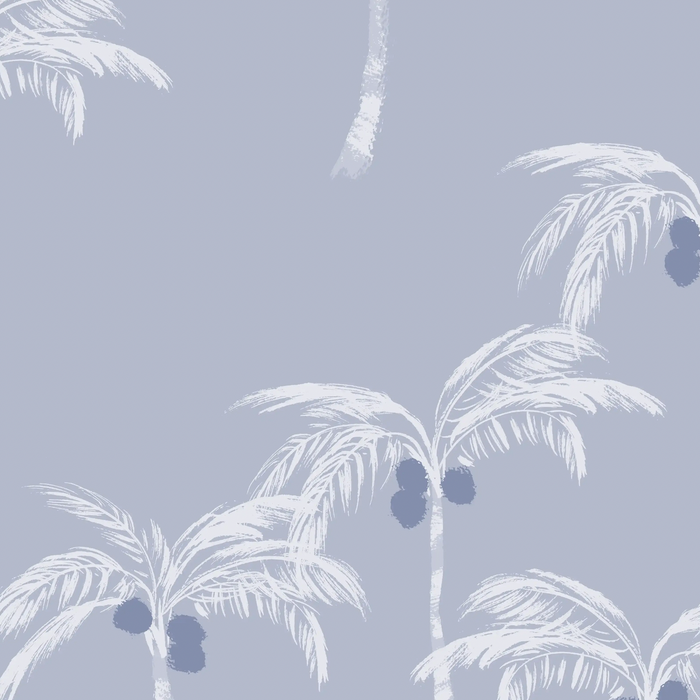 Palm Trees & Coconuts Blue - Family Fabrics B.V.