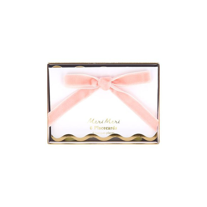 Pastel Velvet Bow Place Cards