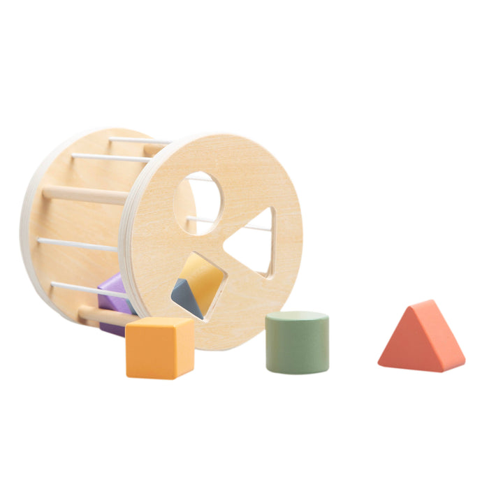 Pearhead Wooden Shape Sorter, Toddlers Montessori Learning Toy