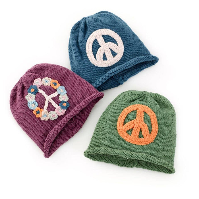 Pebble - Handmade Knit Baby Beanie - Soft Purple Peace Hat