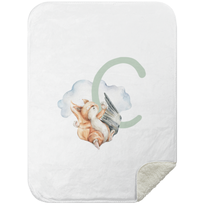 Personalized Soft Sherpa Blanket with Letter "C" - Family Fabrics B.V.